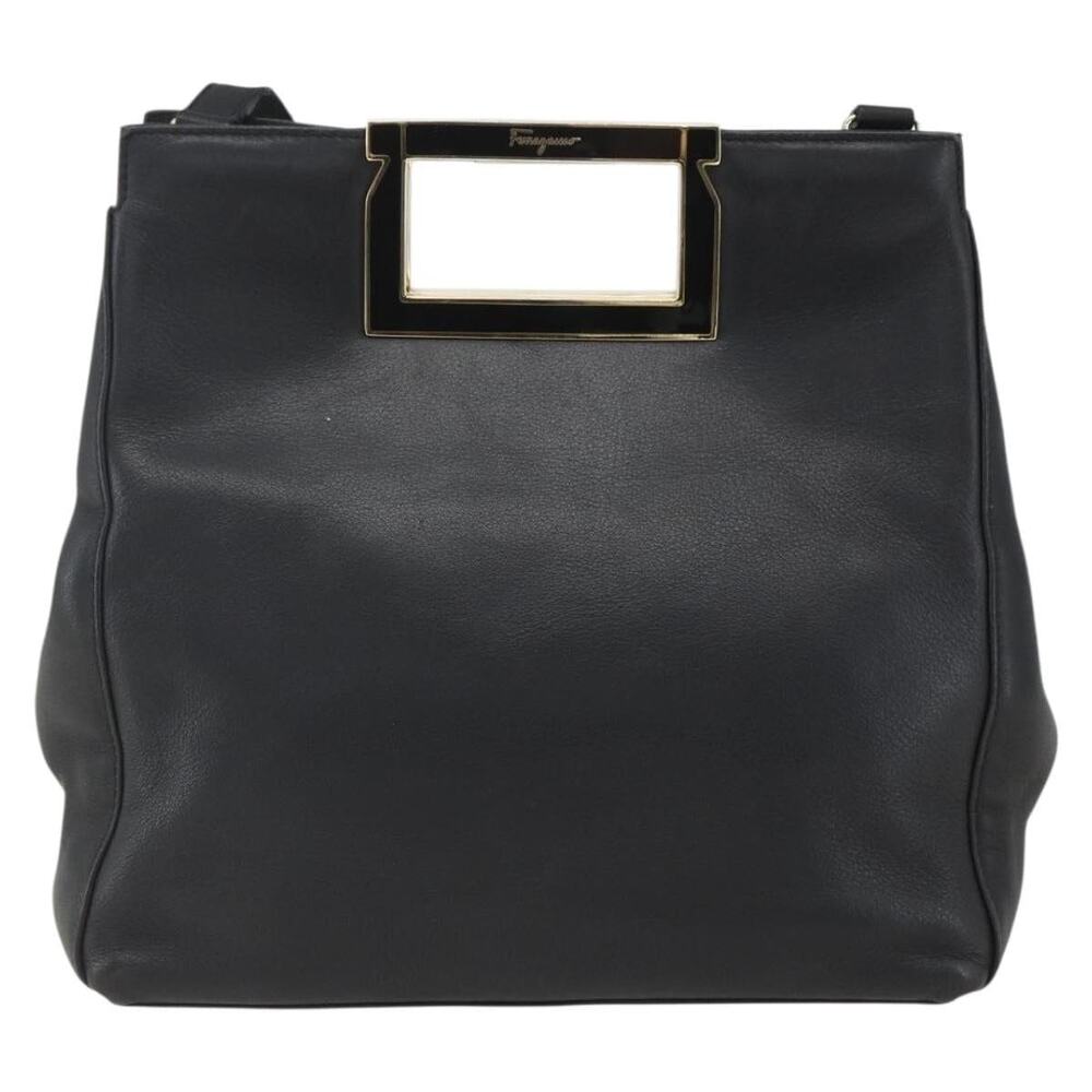 Salvatore Ferragamo Leather Handbag Black